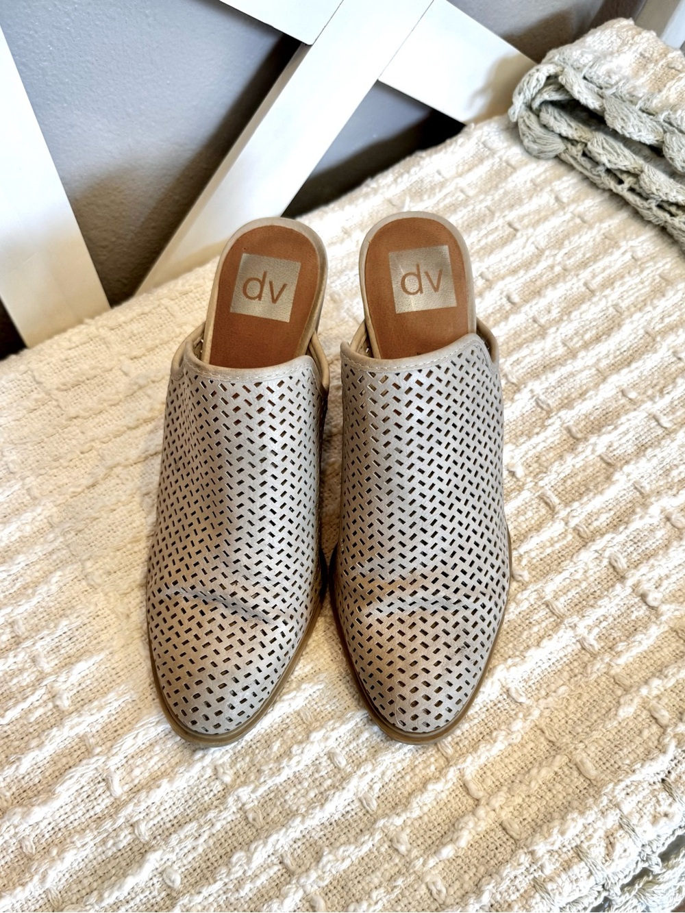 DV by Dolce Vita Taupe Perforated Slip-On Mules